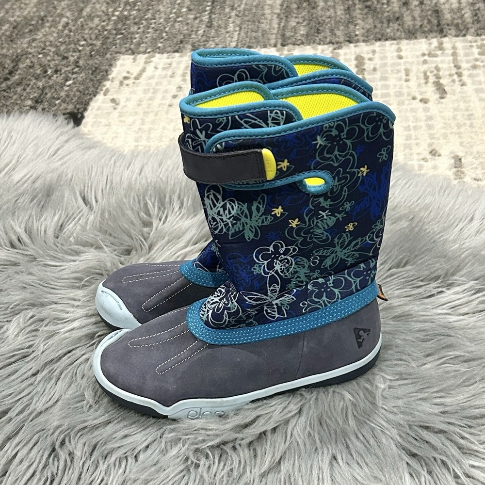 PLAE Girls Thandi Lunar Blue‎ Floral Waterproof Boots Size 12.5 NWOT